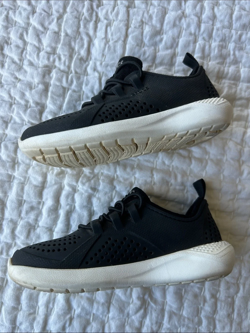CROCS Kids Black and White LiteRide Sneakers